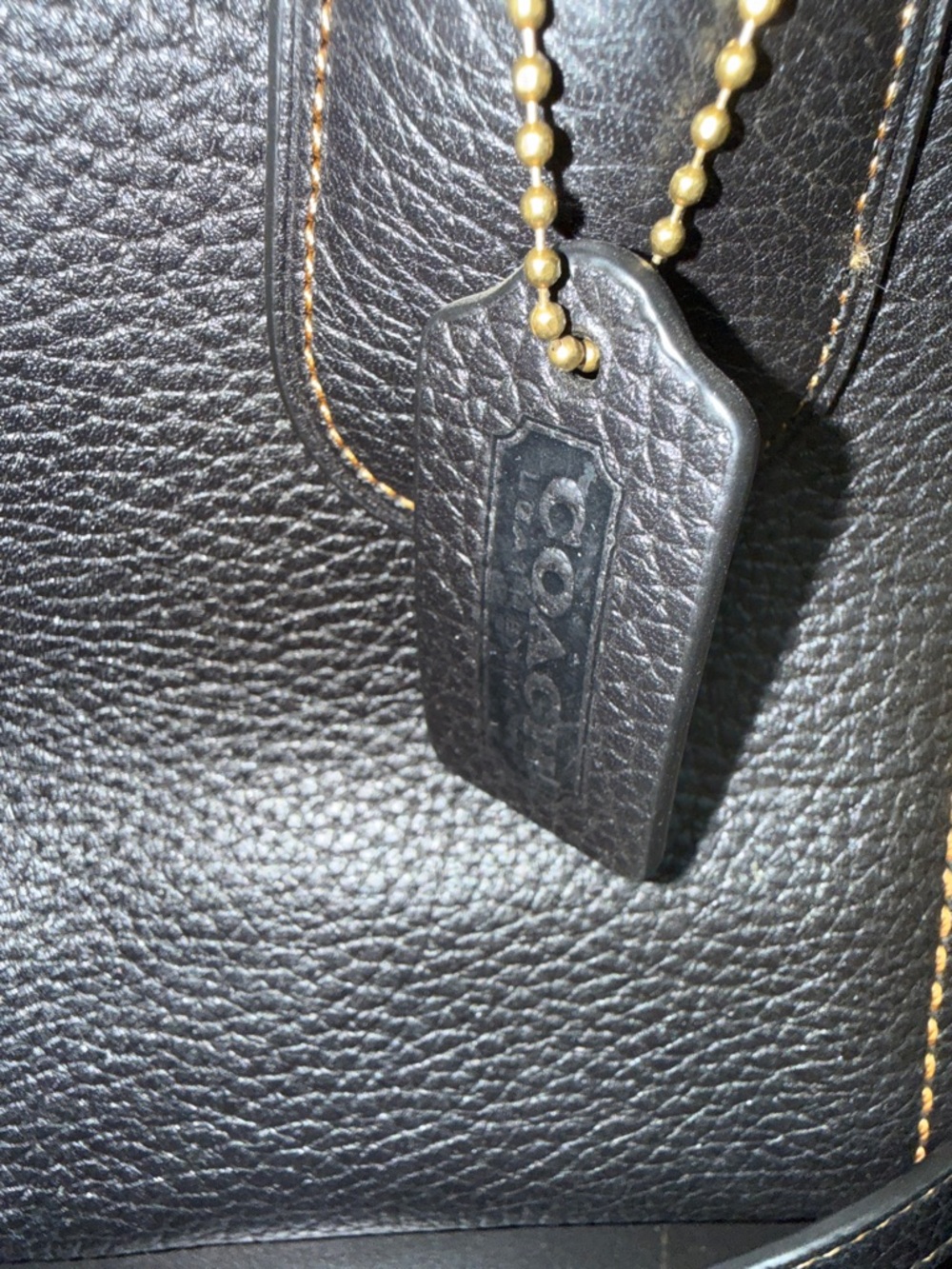 Coach Black Pebbled Leather Satchel with Gold Hardware - Picture 11 of 14